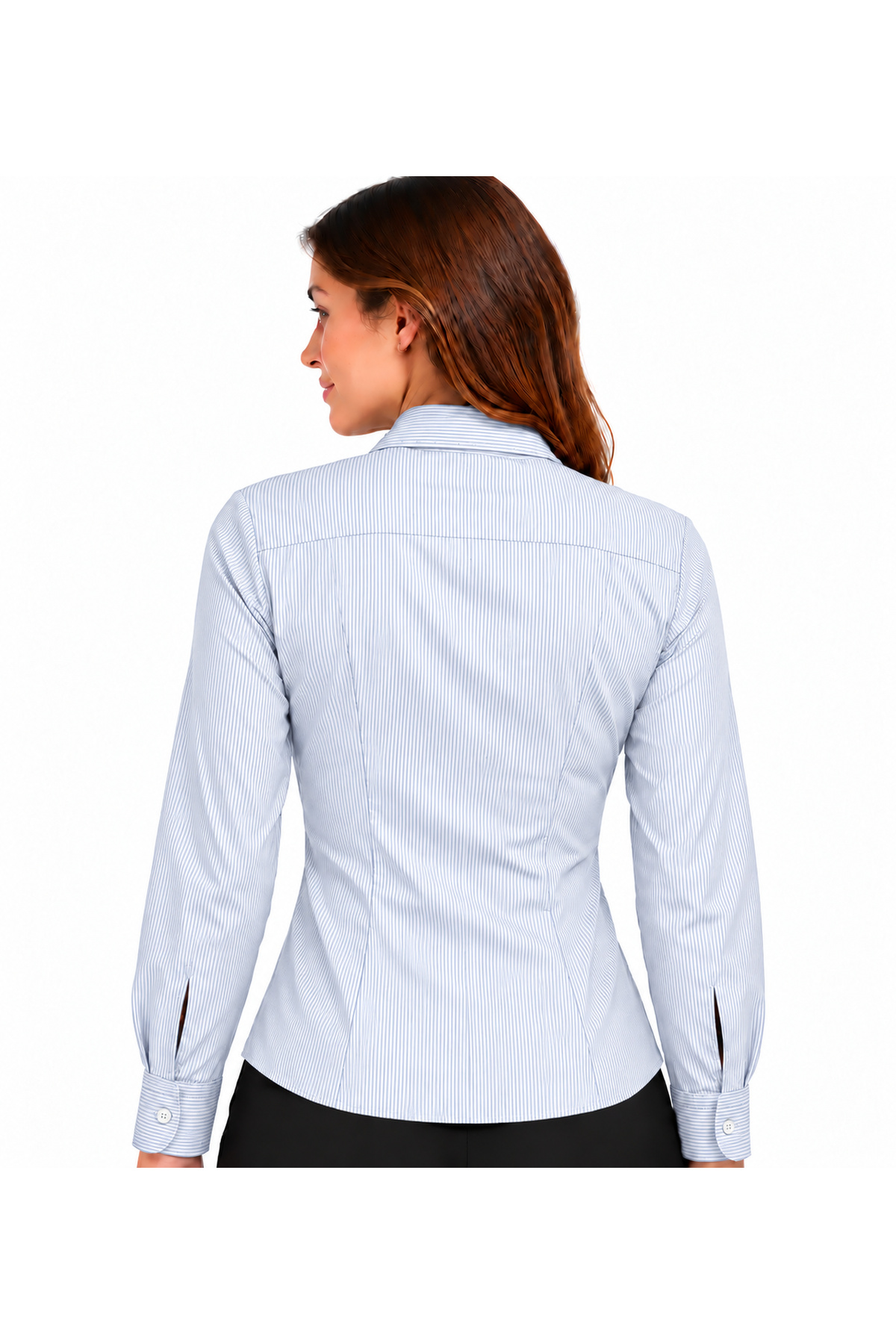 Mavi Çizgili Slim Fit Pensli Gömlek