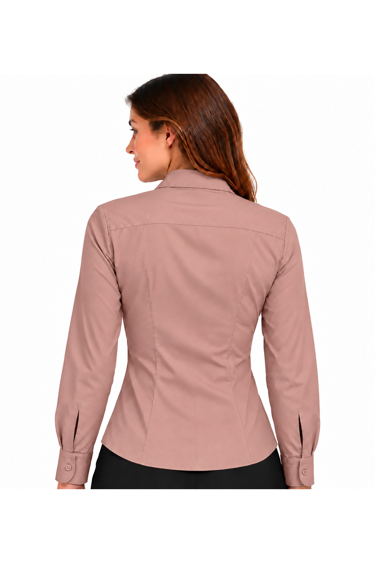 Pudra Çizgili Slim Fit Pensli Gömlek